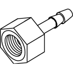 Hose sockets with union nut 6xR 1/4″