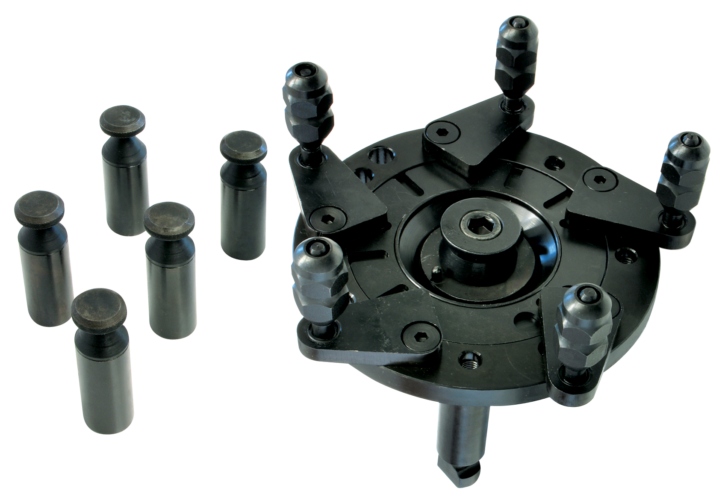 Universal flange for wheels without center hole