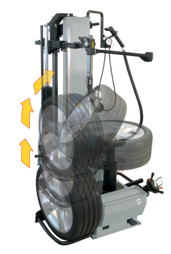 Pneumatic bead pusher and pneumatic wheel lift