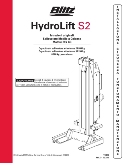 Mobile column lift hydrolift s2 6 2c2   117856   rev d