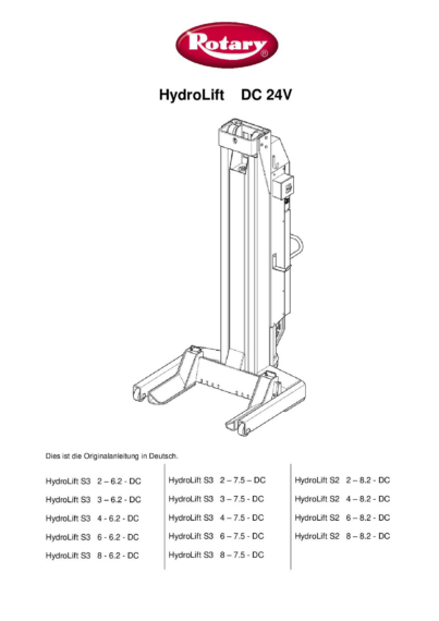 Mobile column lift HydroLift 6,2 7,5 8,2 OM SP 126746 multi 2022  RevD