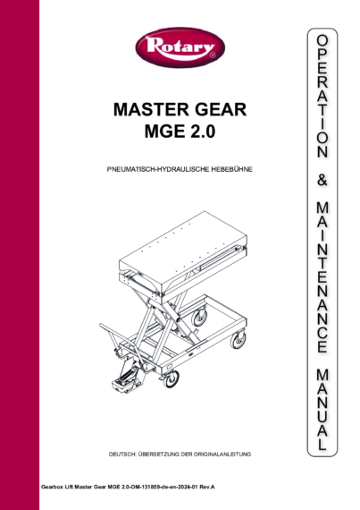 Master Gear MGE 20 OM 131859    RevA